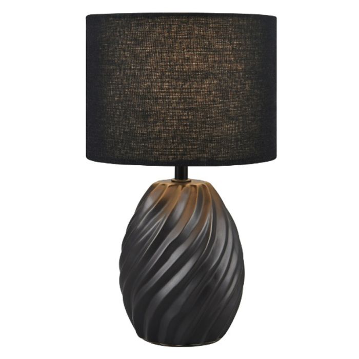 Black table lamp retro, Roeland, with switch