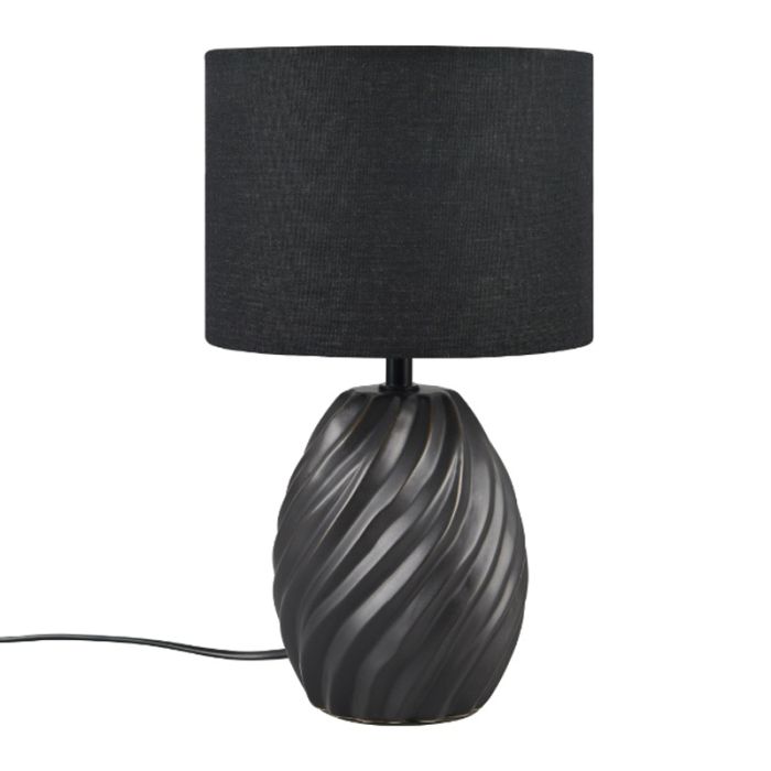 Black table lamp retro, Roeland, with switch