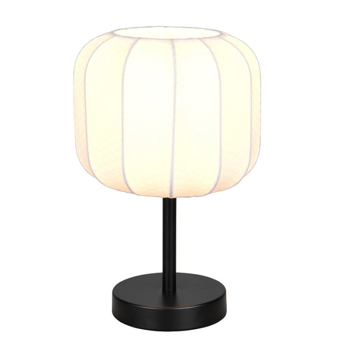 White table lamp modern, Metehan, with switch