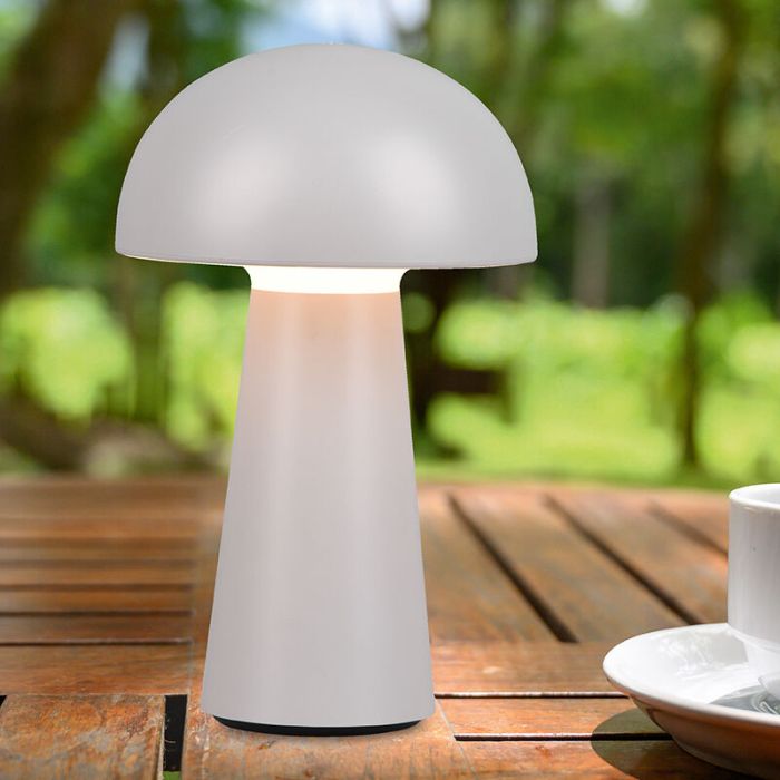 Grey outdoor table lamp modern, Rachelle, 2W, 3000K LED, IP44, 3-step dimmable