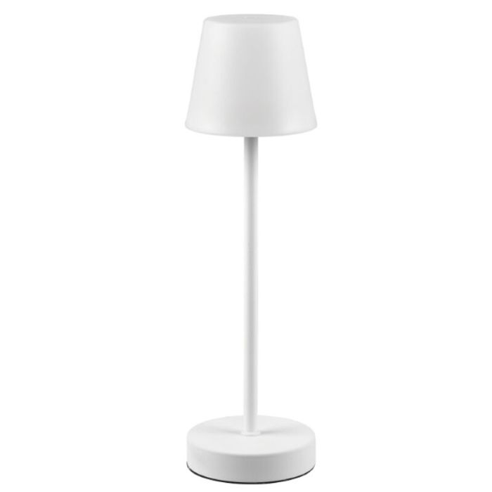 White rechargeable table lamp plastic, Suman, 2W, warm to cold white adjustable LED, IP44, with touch dimmer