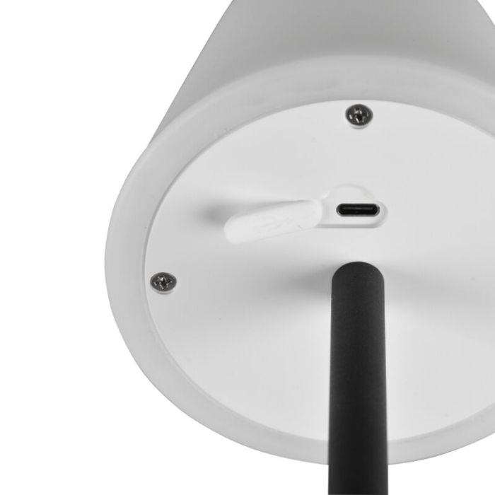 Black rechargeable table lamp plastic, Suman, 2W, warm to cold white adjustable LED, IP44, with touch dimmer