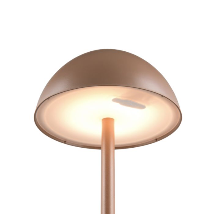 Brown rechargeable outdoor table lamp modern, Rakesh, 1,7W, 3000K LED, IP54, 3-step dimmable