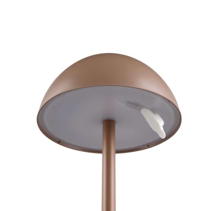 Brown rechargeable outdoor table lamp modern, Rakesh, 1,7W, 3000K LED, IP54, 3-step dimmable