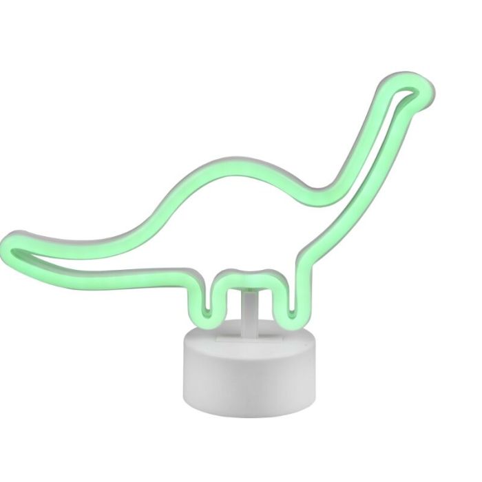 White children's table lamp plastic, Dino, 2W, 3000K LED, with switch