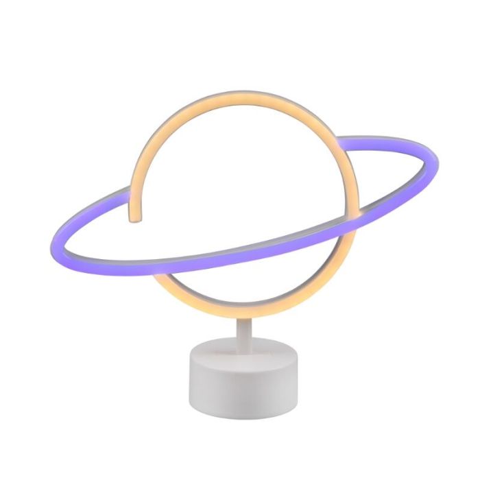 White children's table lamp plastic, Planet, 2W, 3000K LED, with switch
