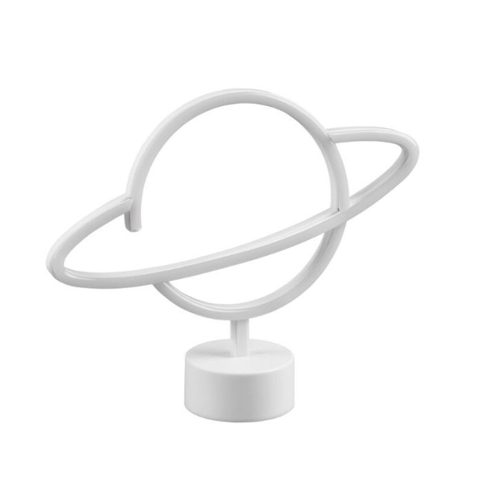 White children's table lamp plastic, Planet, 2W, 3000K LED, with switch