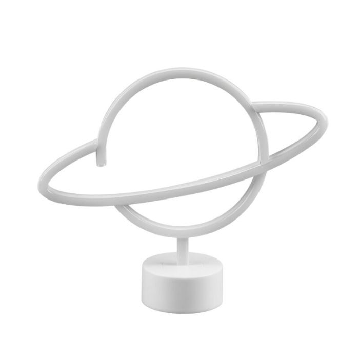 White children's table lamp plastic, Planet, 2W, 3000K LED, with switch