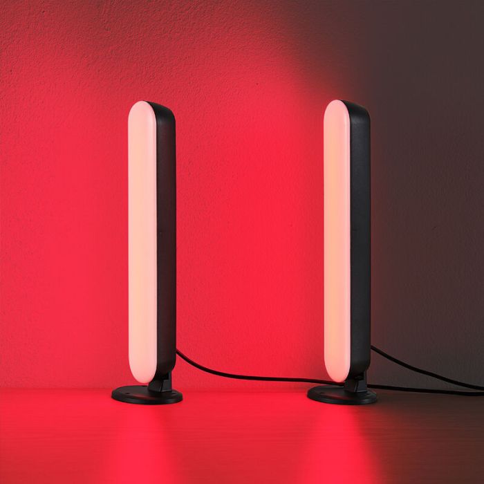 2 black table lamps modern, Umit, 3W, RGB LED, with remote control