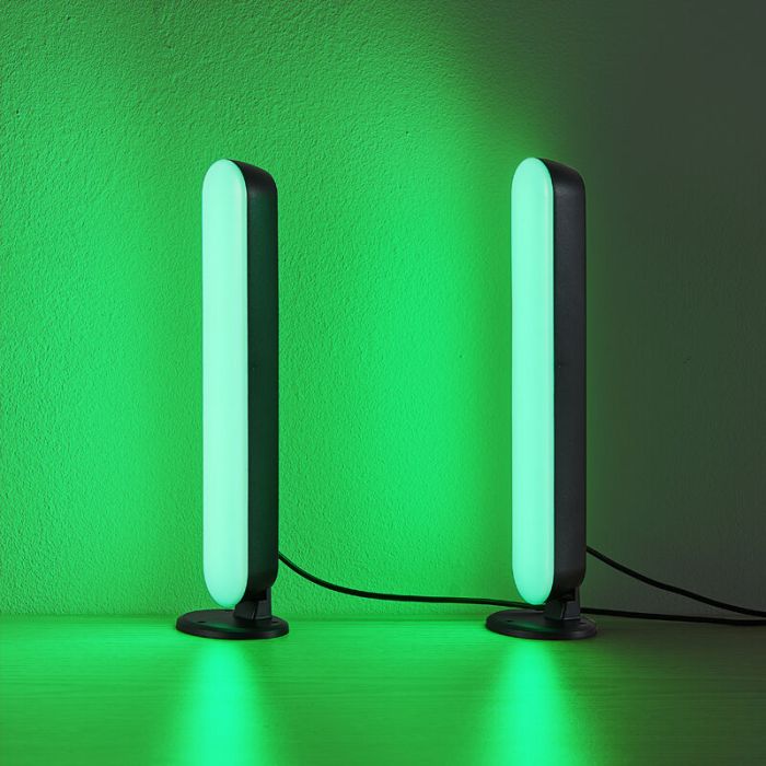 2 black table lamps modern, Umit, 3W, RGB LED, with remote control