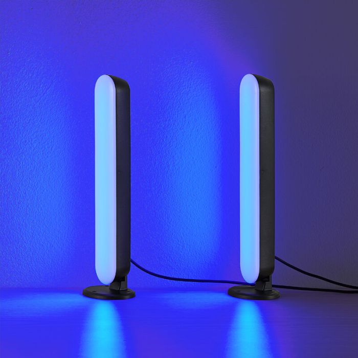 2 black table lamps modern, Umit, 3W, RGB LED, with remote control
