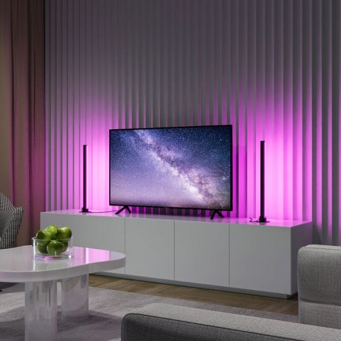 Black table lamp modern, Wissal, 5W, RGB LED, with remote control