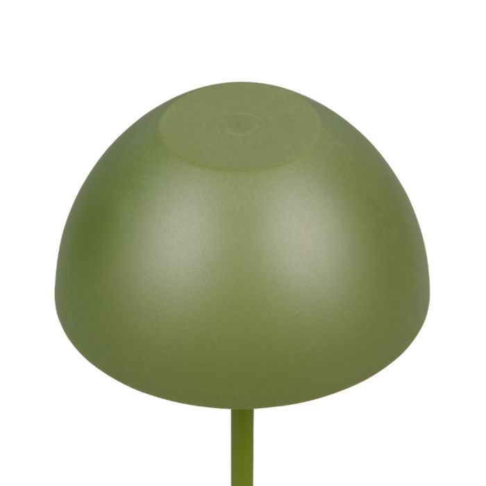 Green rechargeable table lamp plastic, Mikhail, 2W, 3000K LED, IP44, with touch dimmer