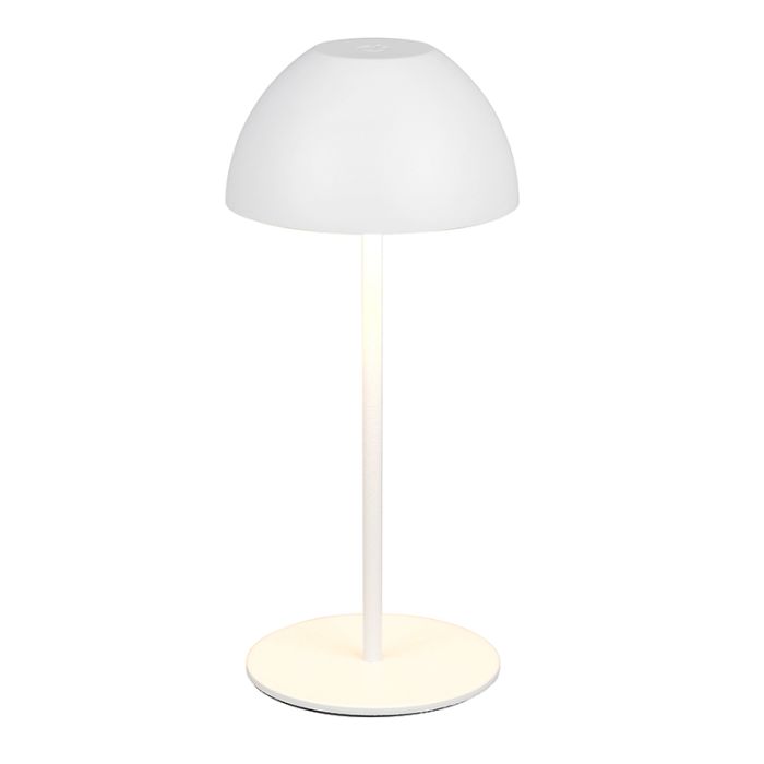 White rechargeable table lamp plastic, Mikhail, 2W, 3000K LED, IP44, with touch dimmer