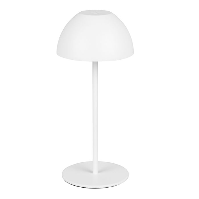 White rechargeable table lamp plastic, Mikhail, 2W, 3000K LED, IP44, with touch dimmer