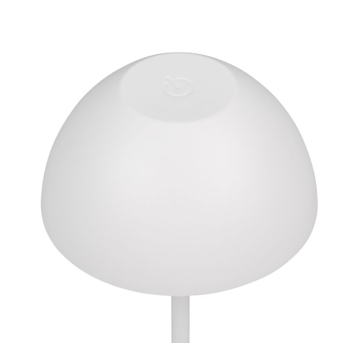 White rechargeable table lamp plastic, Mikhail, 2W, 3000K LED, IP44, with touch dimmer