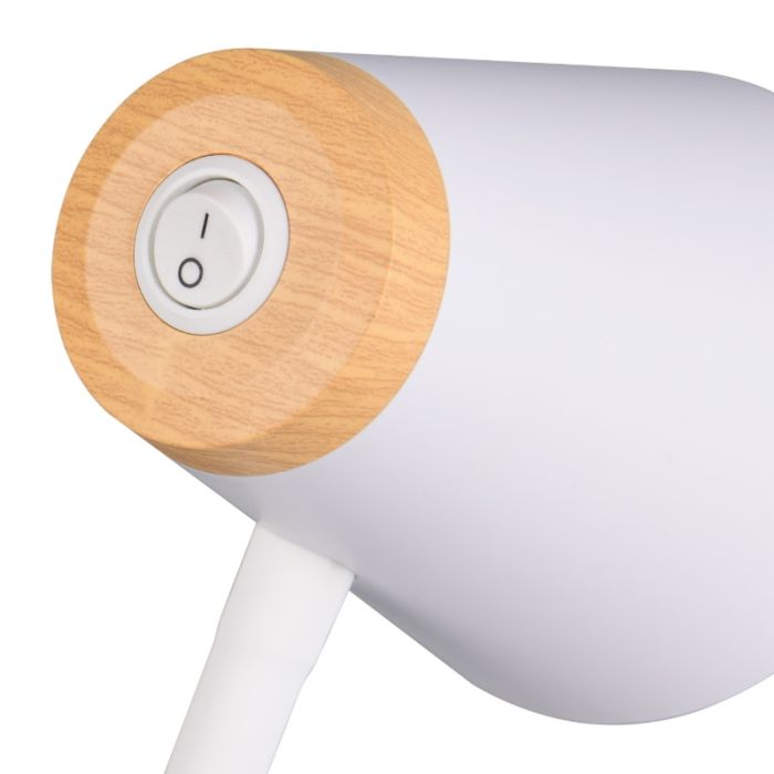 White table lamp modern, Rahul, 4,5W, 3000K LED, with switch