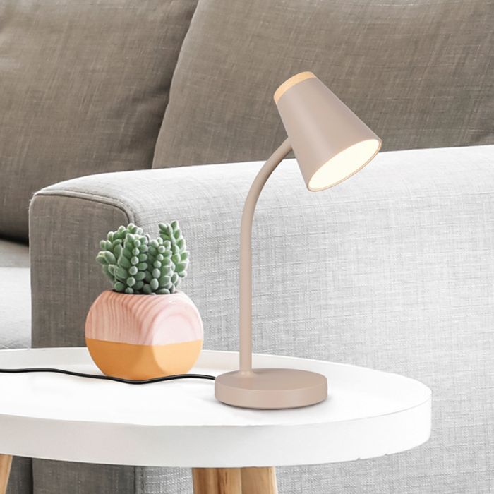 Brown table lamp modern, Rahul, 4,5W, 3000K LED, with switch