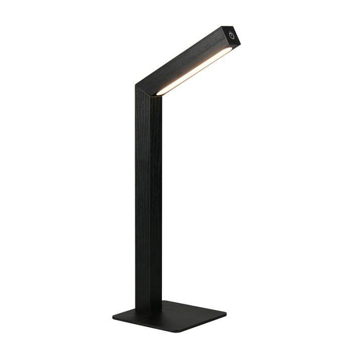 Black rechargeable table lamp modern, Reijer, 2W, 3000K LED, with touch dimmer