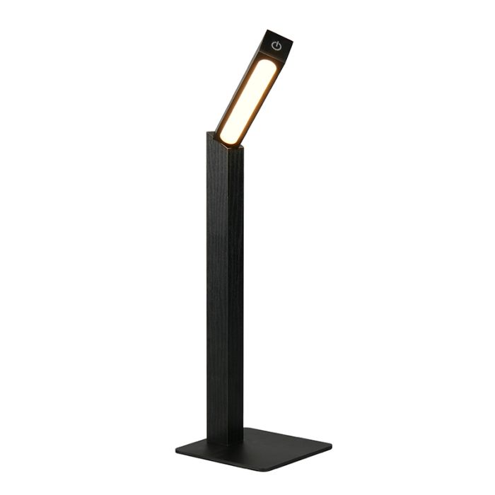 Black rechargeable table lamp modern, Reijer, 2W, 3000K LED, with touch dimmer