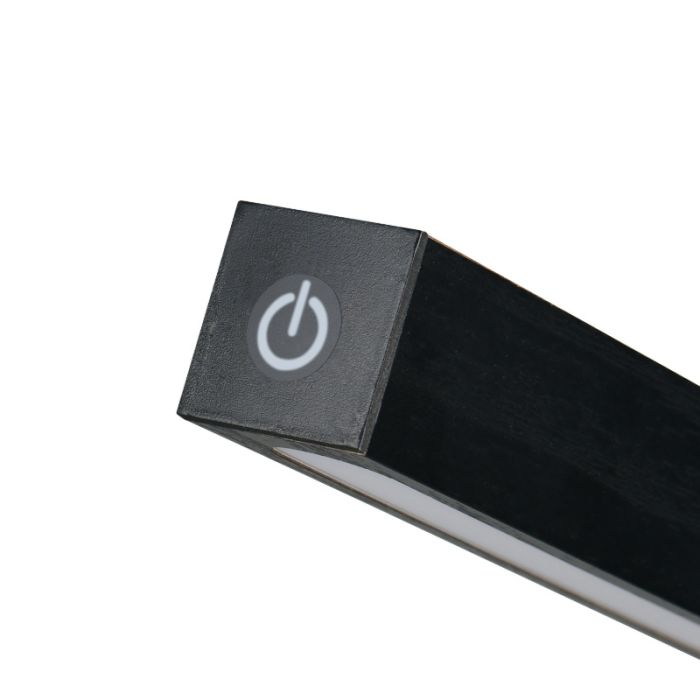 Black rechargeable table lamp modern, Reijer, 2W, 3000K LED, with touch dimmer