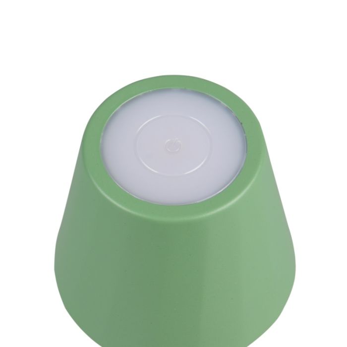 Green rechargeable table lamp metal, Priya, 1,6W, warm to cold white adjustable LED, 3-step dimmable