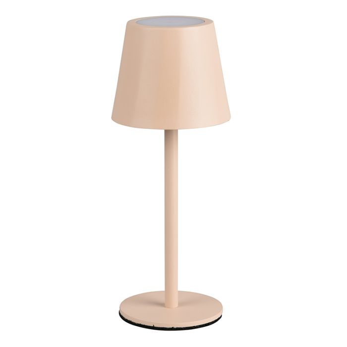 Brown rechargeable table lamp metal, Priya, 1,6W, warm to cold white adjustable LED, 3-step dimmable