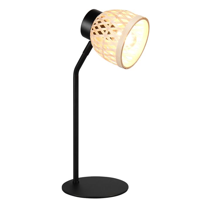 Rattan table lamp brown, Laut, with switch