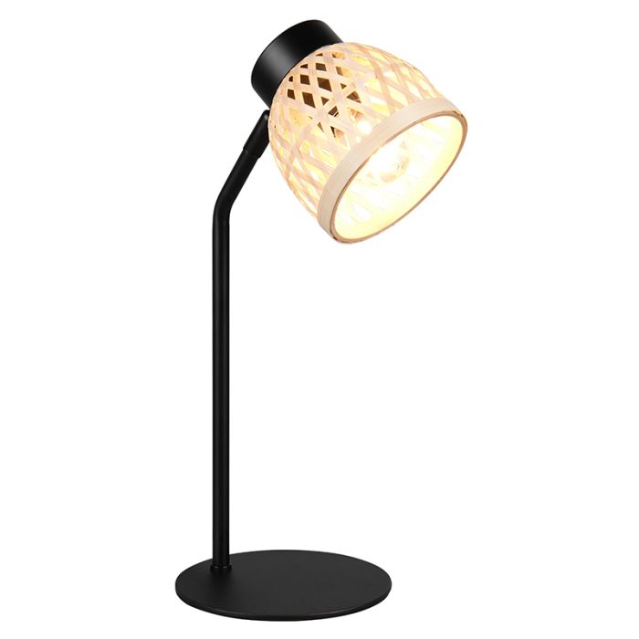 Rattan table lamp brown, Laut, with switch