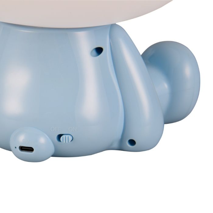 Blue children's table lamp plastic, Lumibear, 0,3W, RGB LED, with switch
