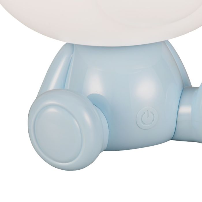 Blue children's table lamp plastic, Lumibear, 0,3W, RGB LED, with switch