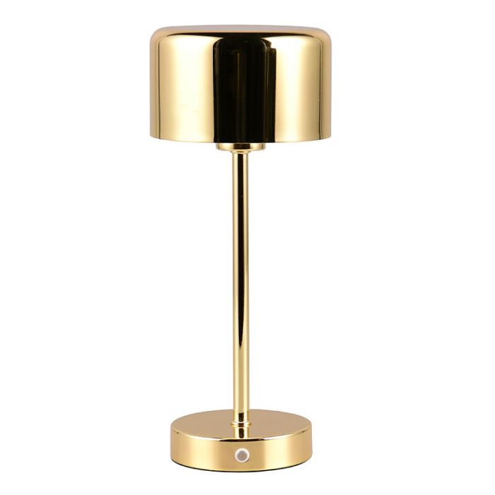Brass rechargeable table lamp modern, Dustin, 1W, 3000K LED, with touch dimmer