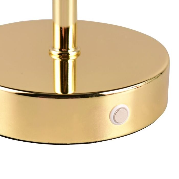 Brass rechargeable table lamp modern, Dustin, 1W, 3000K LED, with touch dimmer