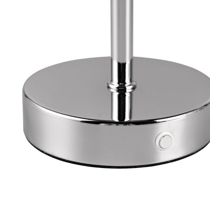 Chrome rechargeable table lamp modern, Dustin, 1W, 3000K LED, with touch dimmer