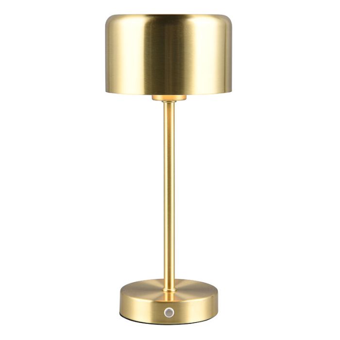 Brass rechargeable table lamp modern, Dustin, 1W, 3000K LED, with touch dimmer