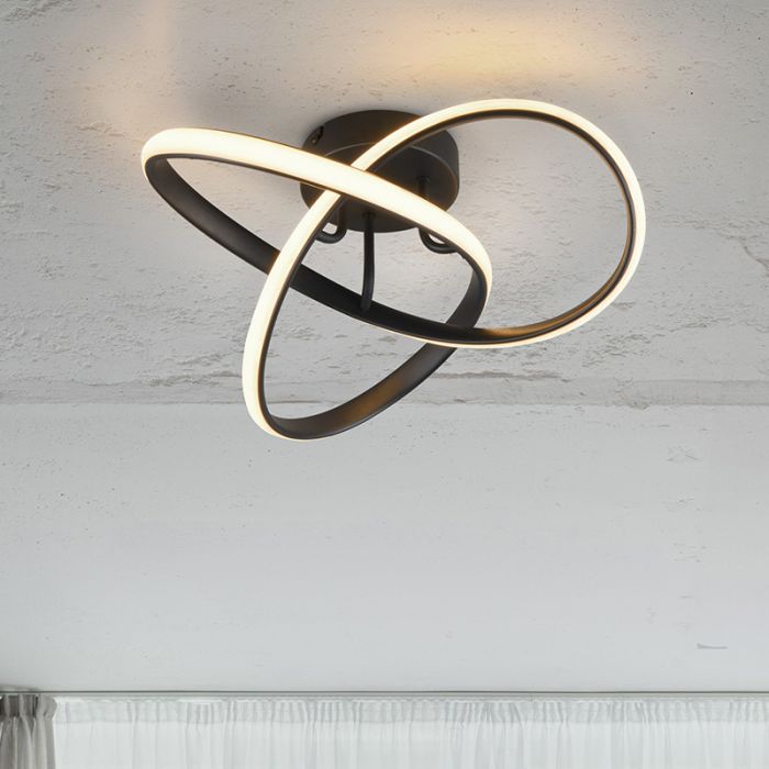 Black ceiling light design, Suat, 15W, 3000K LED