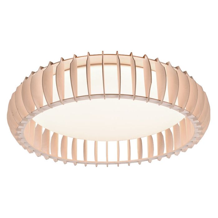 White flush ceiling light modern, Bilge, 38W, warm to cold white adjustable LED, with remote control