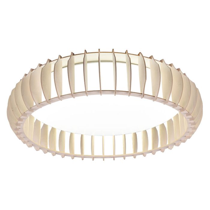 White flush ceiling light modern, Bilge, 38W, warm to cold white adjustable LED, with remote control