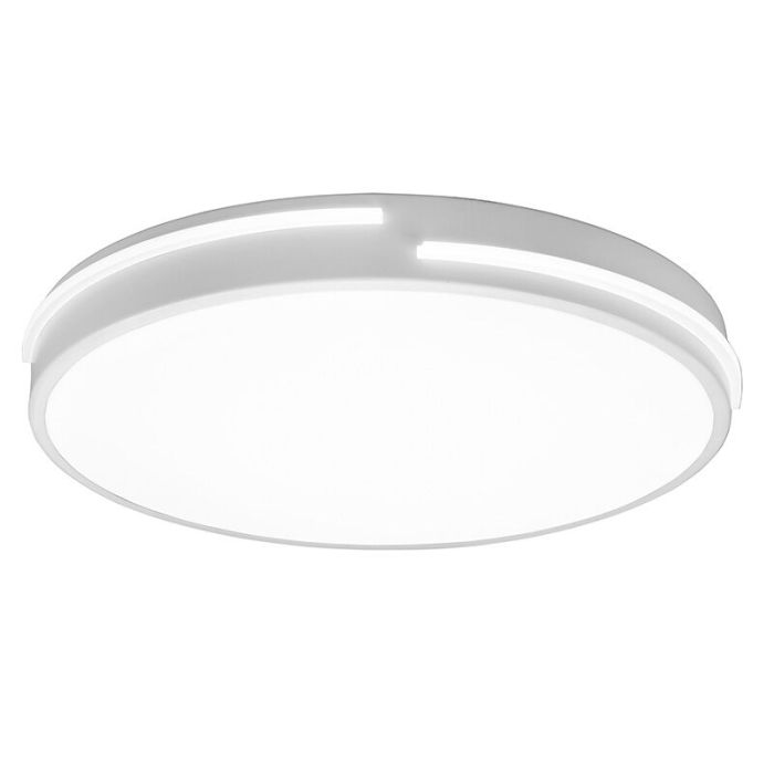 White flush ceiling light modern, Fadi, 24W, warm to cold white adjustable LED, with remote control