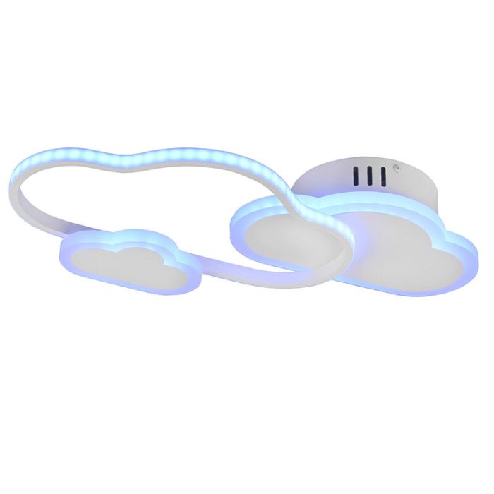 White kid's ceiling light modern, Cemil, 29W, RGBW LED, with remote control