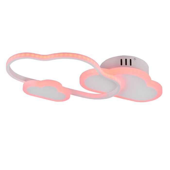 White kid's ceiling light modern, Cemil, 29W, RGBW LED, with remote control