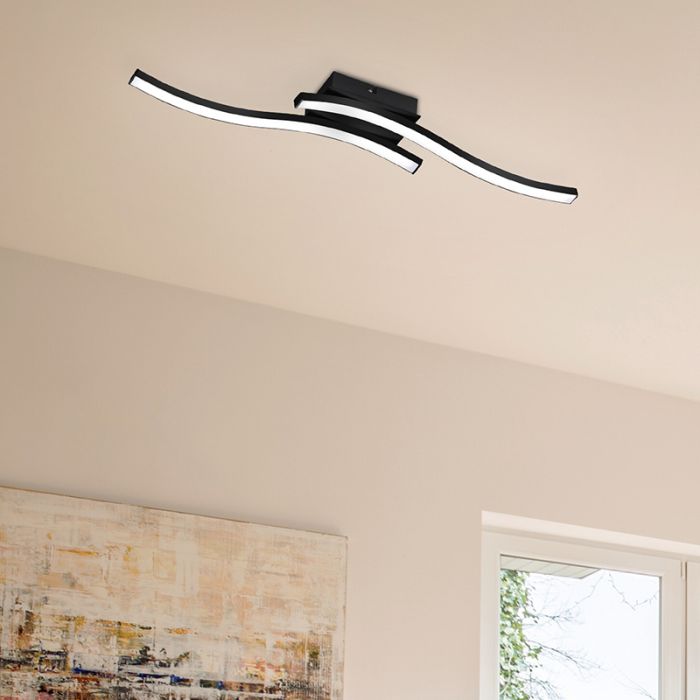 Black flush ceiling light modern, Go, 5W, 3000K LED