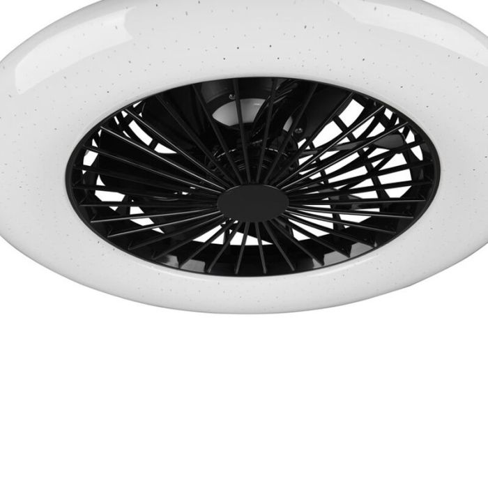 Black ceiling fan modern, Damyan, 30W, warm to cold white adjustable LED, with remote control