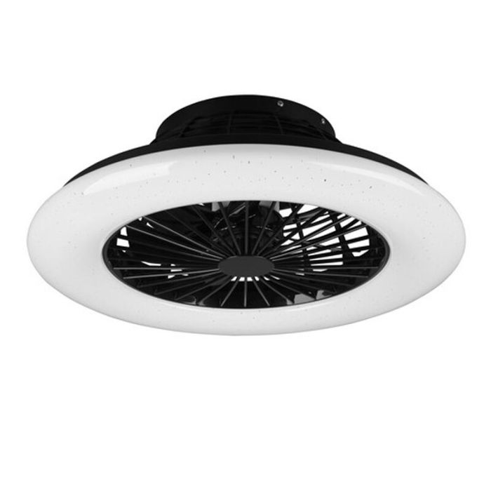 Black ceiling fan modern, Damyan, 30W, warm to cold white adjustable LED, with remote control