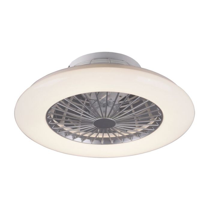 Grey ceiling fan modern, Damyan, 30W, warm to cold white adjustable LED, with remote control