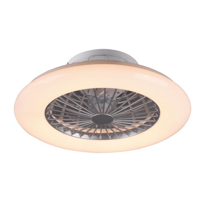 Grey ceiling fan modern, Damyan, 30W, warm to cold white adjustable LED, with remote control