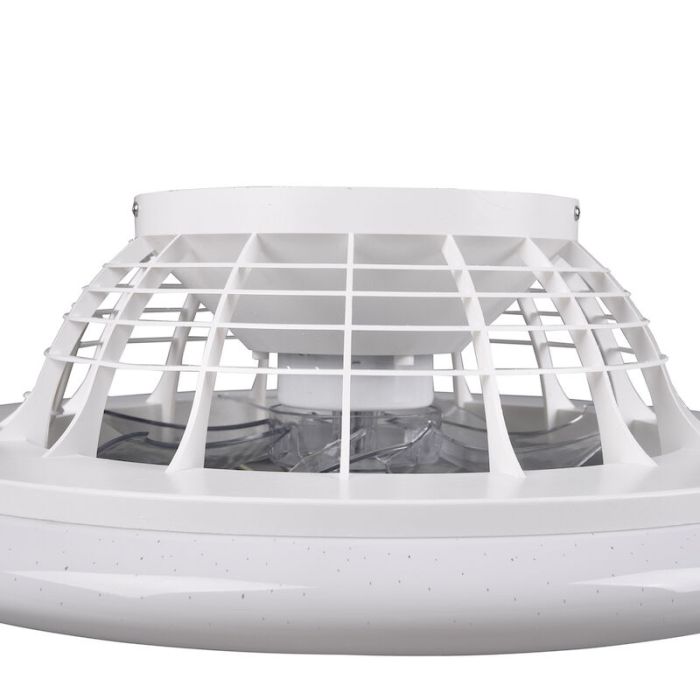 Grey ceiling fan modern, Damyan, 30W, warm to cold white adjustable LED, with remote control