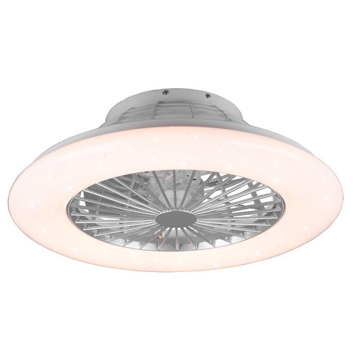 Grey ceiling fan modern, Damyan, 30W, RGBW LED, with remote control