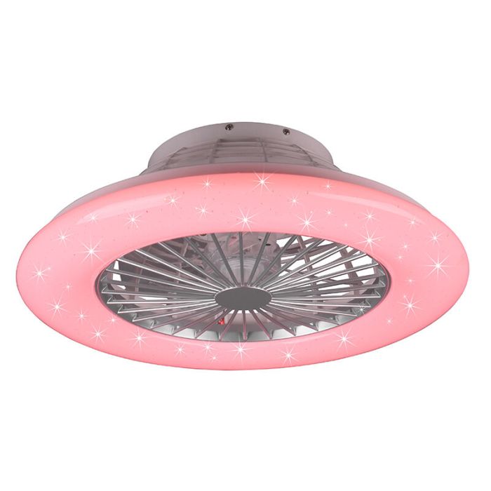 Grey ceiling fan modern, Damyan, 30W, RGBW LED, with remote control