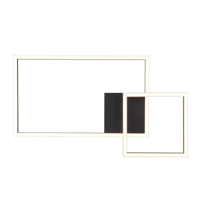Black flush ceiling light modern, Binc, 25W, 4000K LED, 3-step dimmable